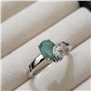 Image 2 : Silver Emerald(1.6ct) Ring (~Size 8) (~weight 2.8g), Suggested Retail Value $100