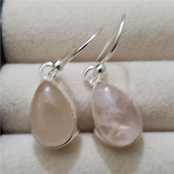 Silver Rose Quartz Earrings, Suggested Retail Value $80