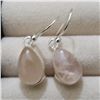 Image 1 : Silver Rose Quartz Earrings, Suggested Retail Value $80