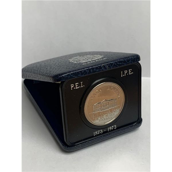 Royal Canadian Mint Issued Vintage 1873-1973 PEI Canada Dollar Coin in original display case