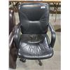 Image 1 : Wheeled, Black Leather Office Chair