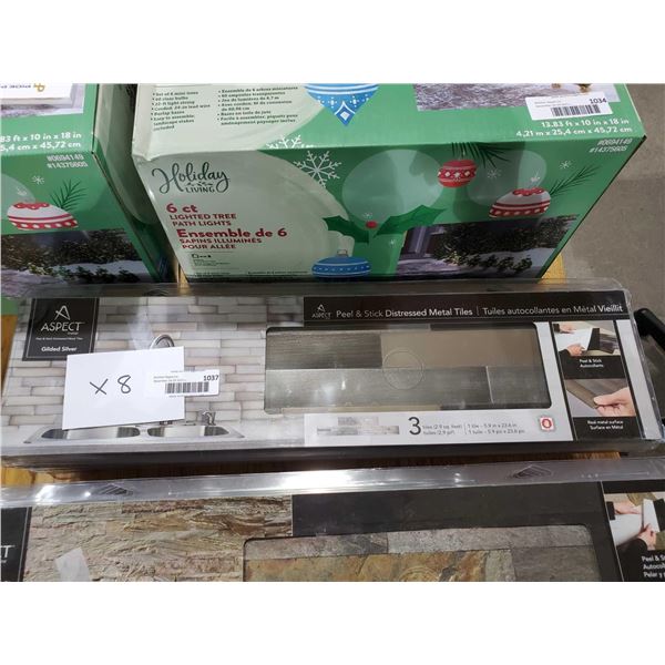 *NEW* Aspect "Gilded Silver" Peel & Stick Stone Tiles - 8 Pkg/3sq Ft Per Package