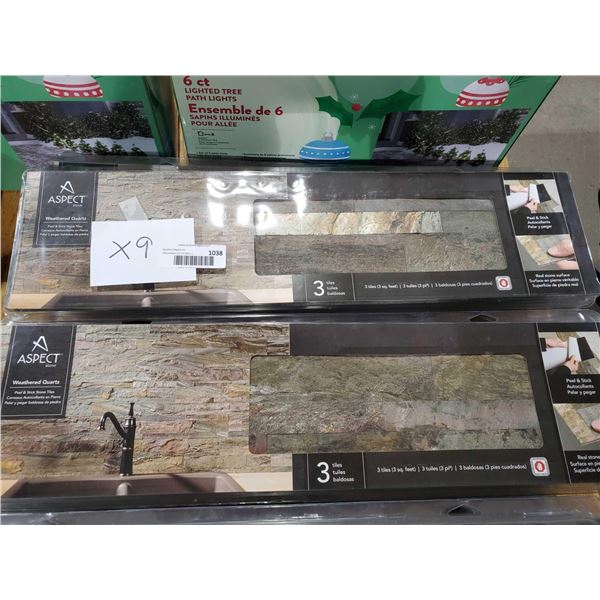 *NEW* Aspect "Weathered Quartz" Peel & Stick Stone Tiles - 9 Pkg/3sq Ft Per Package