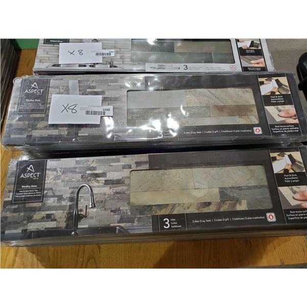 *NEW* Aspect "Medley Slate" Peel & Stick Stone Tiles - 8 Pkg/3sq Ft Per Package