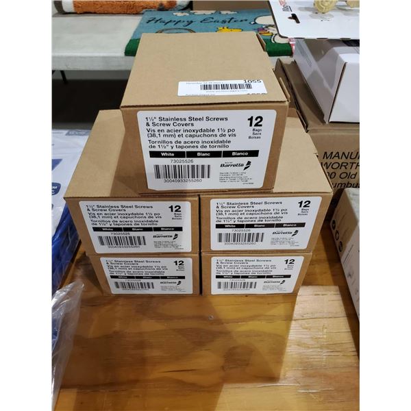 *NEW* 1.5" Stainless Steel Screws & Screw Covers - 5 Cases /12 Bags /Case - 12 Sets/ Bag (720 Screw 