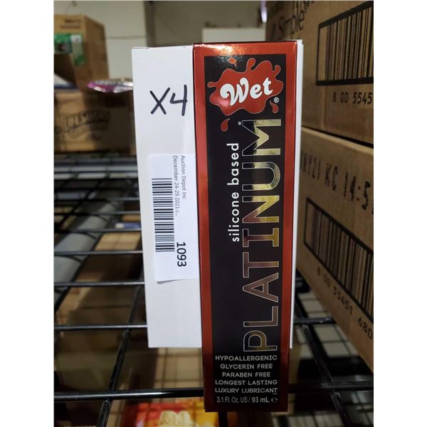 Wet Platinum Silicone Based Personal Lubricant 4x93ml