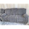 Image 2 : Grey Fabric Reclining Theater Seat Sofa with matching love seat ( YOU ARE BIDDING ON THE SET OF 2 PI