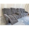 Image 4 : Grey Fabric Reclining Theater Seat Sofa with matching love seat ( YOU ARE BIDDING ON THE SET OF 2 PI