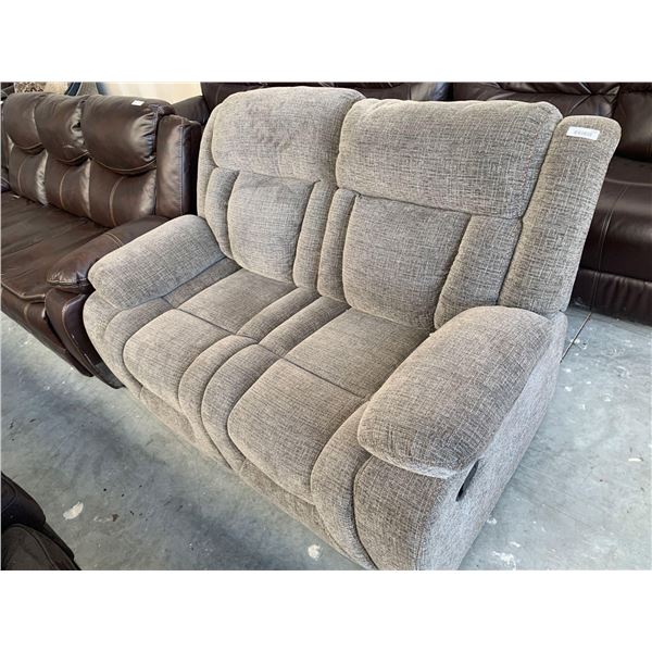Grey Double Reclining Love Seat - FLOOR DISPLAY MODEL- pick up Dec. 30 from 9-3, off site location 4