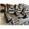 Image 3 : Home Theater Brown Double Reclining Love Seat with center storage FLOOR DISPLAY MODEL- pick up Dec. 