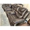 Image 5 : Home Theater Brown Double Reclining Love Seat with center storage FLOOR DISPLAY MODEL- pick up Dec. 