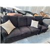 Image 1 : Black Micro Fiber Soft Touch 2 piece living room set with 3 seat sofa snd matching arm chair include