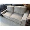 Image 2 : Contemporary Design Grey Fabric Love Seat Sofa missing legs FLOOR DISPLAY MODEL- pick up Dec. 30 fro
