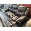 Image 3 : Brown Bonded Leather double reclining sofa has collapse springs on one seat FLOOR DISPLAY MODEL- pic