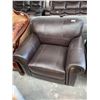 Image 1 : Chocolate Brown Bonded Leather Living room Chair FLOOR DISPLAY MODEL- pick up Dec. 30 from 9-3, off 
