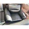 Image 1 : Black Bonded Leather over stuffed living room chair - scuff on front FLOOR DISPLAY MODEL- pick up De