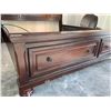 Image 5 : King Size Wood Captains bed set with headboard, 2 rails and drawer foot board. veneer wrinkled on he