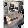Image 2 : Wood grain Veneer Dresser and matching mirror small nick on edge FLOOR DISPLAY MODEL- pick up Dec. 3