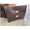 Image 7 : 3 piece bedroom furniture set dark 6 drawer dresser, mirror and 2 drawer night stand. crack on back 