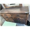 Image 5 : Wood Grain 6 drawer farmhouse style dresser and mirror set FLOOR DISPLAY MODEL- pick up Dec. 30 from