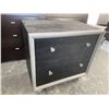 Image 1 : Black Snake Skin Textures 2 drawer small dresser with crystal knobs FLOOR DISPLAY MODEL- pick up Dec