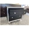 Image 2 : Black Snake Skin Textures 2 drawer small dresser with crystal knobs FLOOR DISPLAY MODEL- pick up Dec