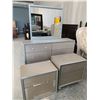 Image 1 : Four Piece Bedroom Furniture Set includes 6 drawer dresser with mirror and 2 night stands. scuffs on