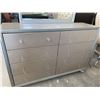 Image 6 : Four Piece Bedroom Furniture Set includes 6 drawer dresser with mirror and 2 night stands. scuffs on