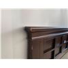 Image 5 : King Size Mahogany color wood Mates Bed Frame includes headboard, foot board and drawers on both sid
