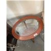 Image 3 : Oval Glass Top Duncan fife style Side table FLOOR DISPLAY MODEL- pick up Dec. 30 from 9-3, off site 