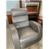 Image 1 : Grey Leather Power Recliner home theater chair, not working FLOOR DISPLAY MODEL- pick up Dec. 30 fro