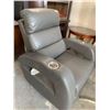 Image 2 : Grey Leather Power Recliner home theater chair, not working FLOOR DISPLAY MODEL- pick up Dec. 30 fro
