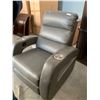 Image 3 : Grey Leather Power Recliner home theater chair, not working FLOOR DISPLAY MODEL- pick up Dec. 30 fro