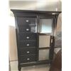 Image 1 : Dark Wood Gentlemens Sliding Door 8 Drawer Dresser high boy chest FLOOR DISPLAY MODEL- pick up Dec. 