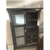 Image 2 : Dark Wood Gentlemens Sliding Door 8 Drawer Dresser high boy chest FLOOR DISPLAY MODEL- pick up Dec. 