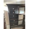 Image 4 : Dark Wood Gentlemens Sliding Door 8 Drawer Dresser high boy chest FLOOR DISPLAY MODEL- pick up Dec. 