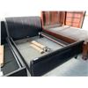 Image 3 : Brown Bonded Leather Style Queen Size Bed Frame set FLOOR DISPLAY MODEL- pick up Dec. 30 from 9-3, o