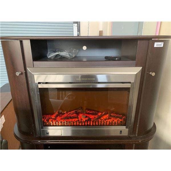 Electric Heating fireplace with cabinet includes remote stainless steel front and cabinet with side 