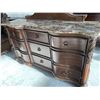 Image 3 : Solid Top Brown 9 drawer dresser with mirror, damage on bottom FLOOR DISPLAY MODEL- pick up Dec. 30 