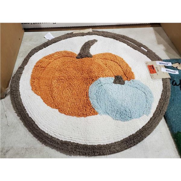 *NEW*  Nature's Harvest Pumpkin Rug 25x25"