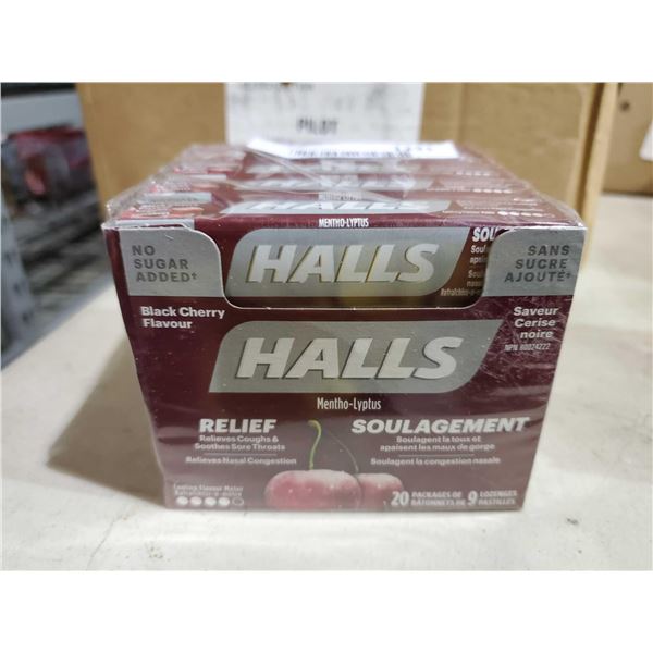 Halls No Sugar Black Cherry Flavor - 20 Packages of 9 Lozenges