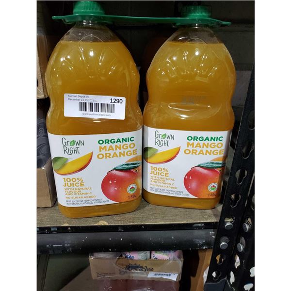 Grown Right Organic Mango/Orange Juice 2X1.89L