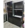Image 1 : *NEW* 4 Piece Newage Pro Performance Wall Cabinet Set: Black & Chrome - 1 Tall Cabinet, 2 Small Cabi
