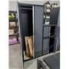 Image 2 : *NEW* 3 Piece Locking Cabinet Set: Black, Grey & Chrome 1 Tall Cabinet, 1 Medium Cabinet, 1 Small Ca