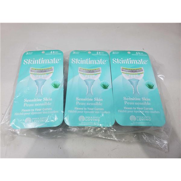 *NEW* Skintimate Sensitive Skin, 3 Blade Flexing Razors 3 x 4 pack