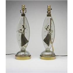 Barovier pair of glass lamps