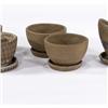 Image 1 : Stan Bitters - Pair of small terracotta planters with catch trays