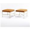 Image 1 : Paul McCobb - Pair of stools with orange fabric