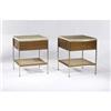 Image 1 : Paul McCobb - Pair of square tables with marble tops