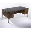 Image 1 : Mid Century Modern - Rosewood desk and credenza; together with an Eames "softpad" chair